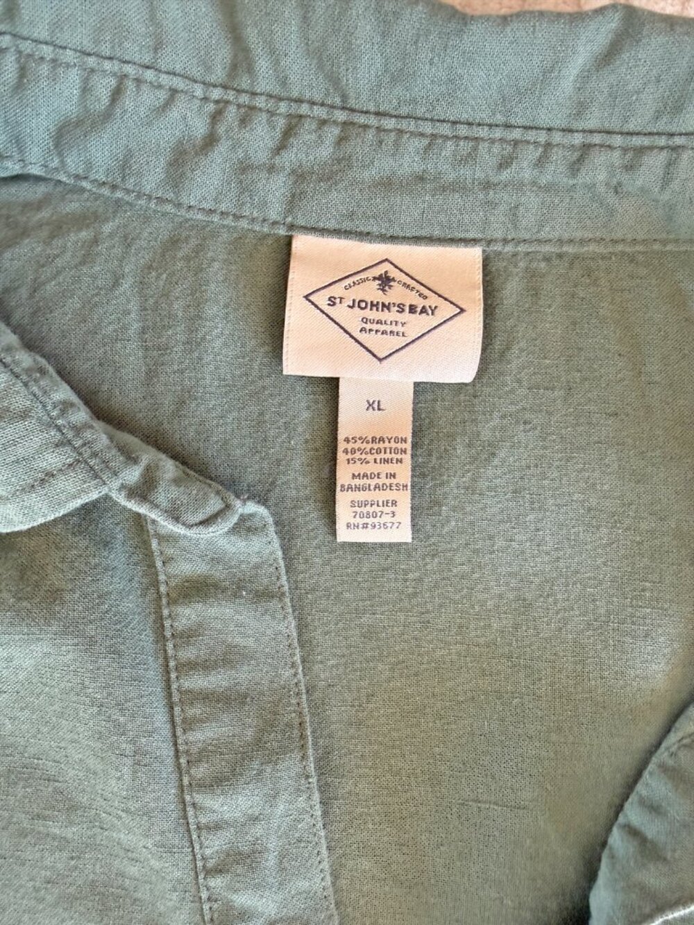 Sage Green Linen Blend Sleeveless Shirt Dress (Pockets!), Size XL - Picture 5 of 7